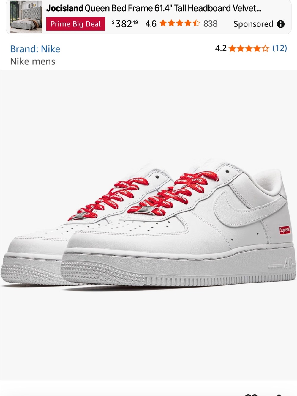 Mens Nike Supreme X AIR Force 1 Low